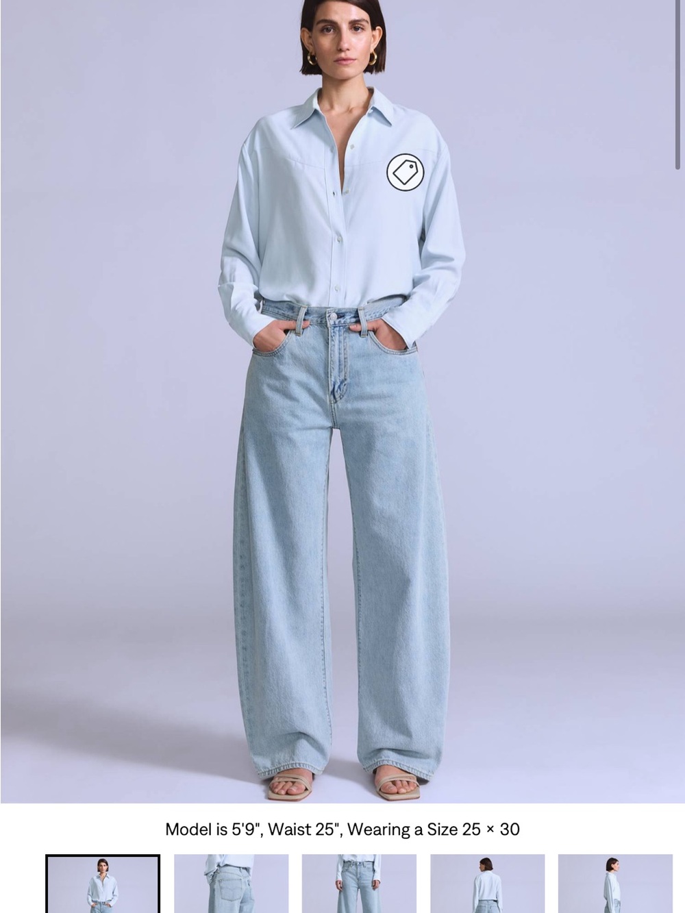 Light Blue Wide-Leg High-Rise Jeans